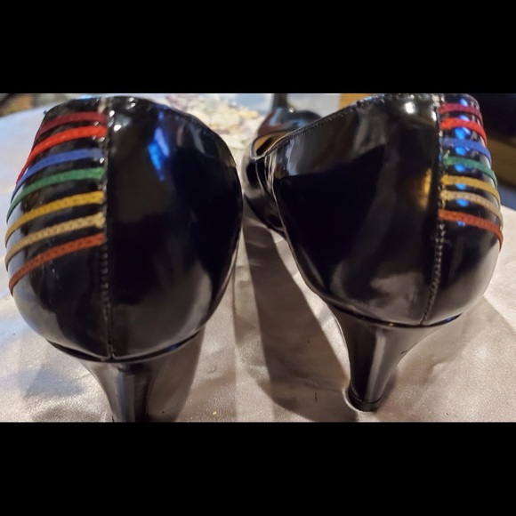 GUC 1970 Vintage designer Patient leather pump  7  3" heel - Picture 3 of 9